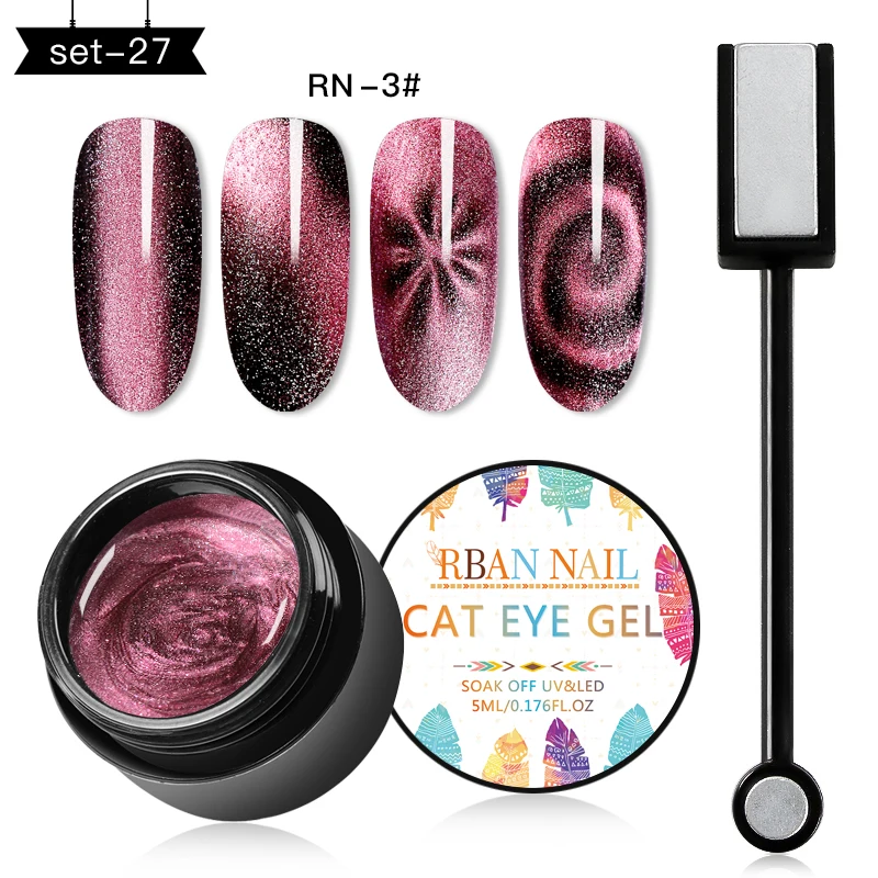 

RBAN NAIL Cat Eye Nail Gel Polish Set Chameleon Magnetic UV Gel Varnish Laser Blue Soak Off UV LED Nail Art Gel Lacquer DIY