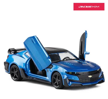 1:32 Chevrolet Camaro литая под давлением модель автомобиля с вытягиванием назад Игрушечная машина для детей и взрослых Коллекция подарков на день рождения - Цвет: Синий