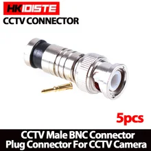 2017.Hot sale,new arrival ,5Pcs/lot BNC Connector BNC To RG59 Male Comprassion Coax Connector ,free shipping