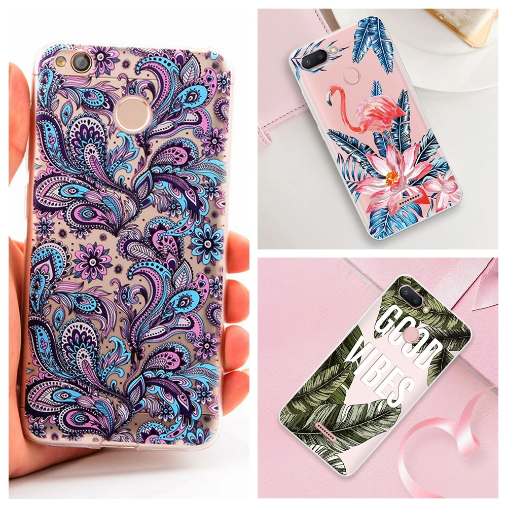 

TPU Pattern Case For Xiaomi Redmi Note 6 Pro 5 Plus 6A Pocophone F1 Mi 8 A1 A2 Lite Mi8 Vintage Flowers Cover Shell