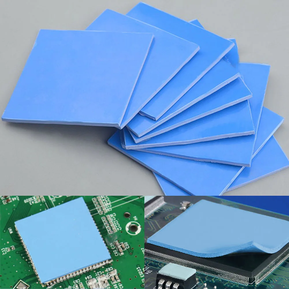 قابلة لإعادة الاستخدام بطانة حماية من السيليكون CPU تبريد الأزرق لأجهزة الكمبيوتر المحمول ورقة صدمة امتصاص ارتداء مقاومة أفلام تبريد حراري م...