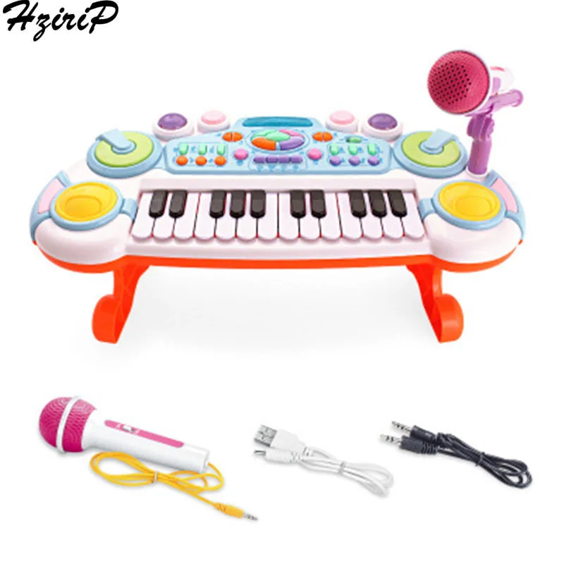 

HziriP Childlike Learning Microphone Keyboard Early Education Puzzle Toy Infant Playing Type Toys Plastic Children Girls Gifts