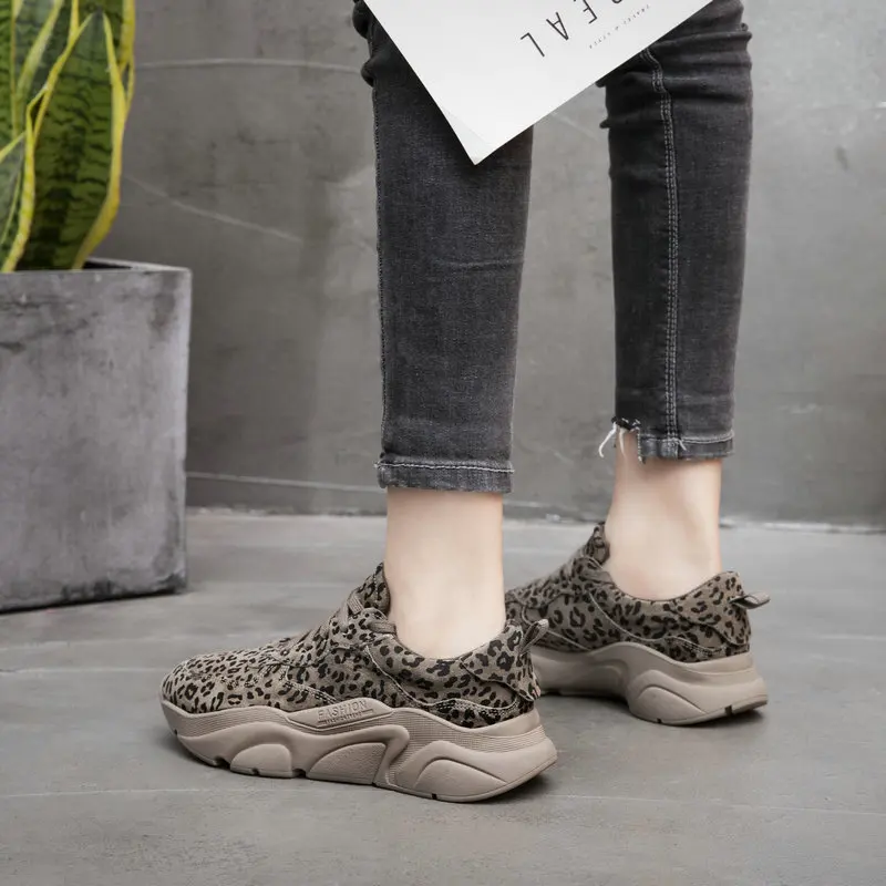 

New Brand Leopard Woman Flat Platform Ladies Shoes Sneakers Zapatos Tenis Feminino Fashion Women Casual Flats Shoes ME-44