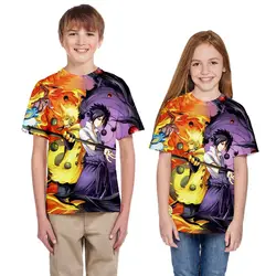 Детские футболки унисекс для костюмированной вечеринки «Наруто» на весну-лето, костюмы для мальчиков и девочек, детская футболка с