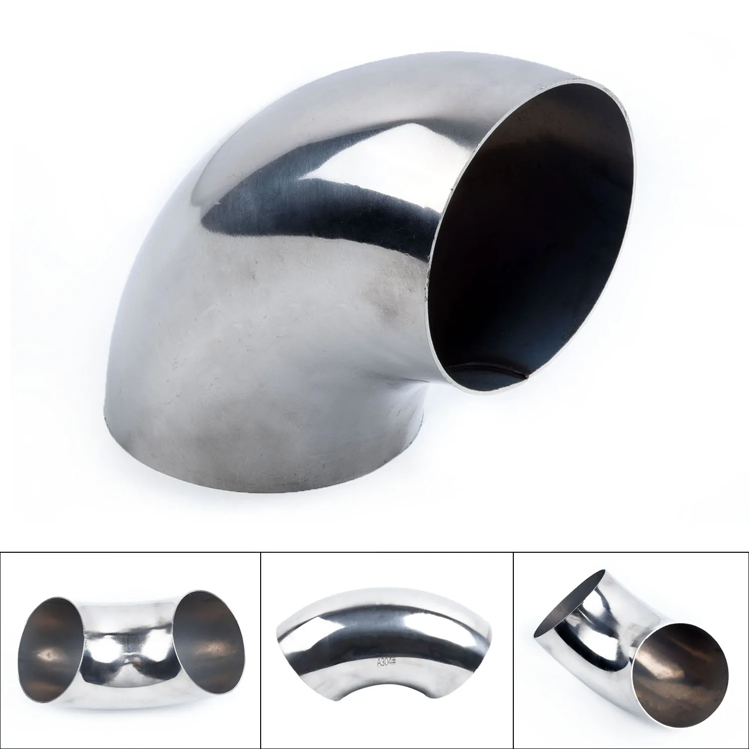Stainless Steel Diameter 3 inch /76mm Elbow 90° Thickness 1mm Material 201 Car Modified Exhaust Pipe