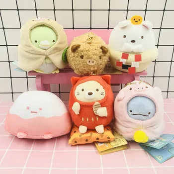 

6pcs/lot Year of Pig San-X Sumikko Gurashi Japanese Anime Toys Cosplay Pig Bear Stuffed plush toys 10cm Christmas Gifts