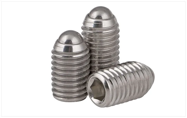 M4*8 M4 304 Stainless Steel Spring Hex Socket Ball Point Grub Plunger Screw Set