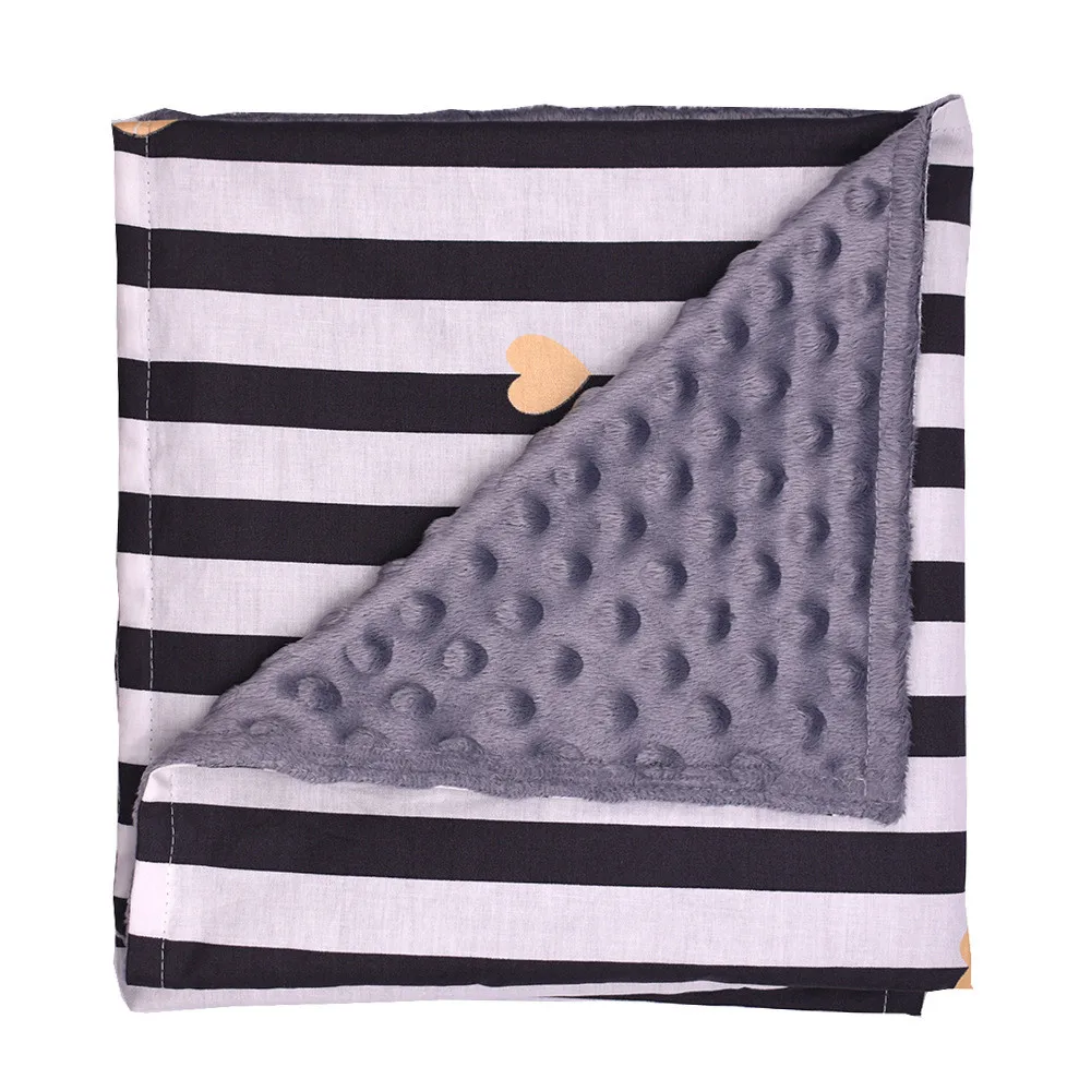 Детское одеяло s для новорожденных Пеленальное Одеяло с цветочным принтом в полоску пеленка для сна одеяло Minky - Цвет: B