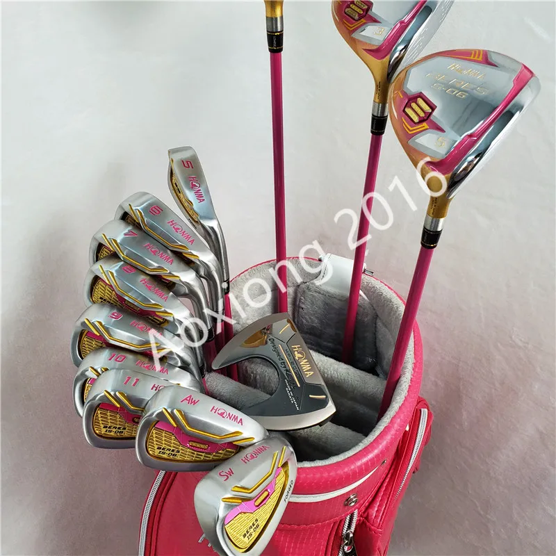 Женские клюшки для гольфа Полный комплект Honma Bere S-06 4 звезды наборы гольф-клуба Драйвер+ Фарватер+ гольф железо+ клюшки(13 шт