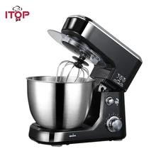 ITOP ELectric Black/Red 4L Food Mixers Kitchen Mixer Machine With Egg Beater Dough Ice Cream Mixer Maker Machine 6-Speed Blender 800w multifunctional electric dough mixer eggs blender 4 2l kitchen stand food milkshake cake dough maker kneading machine 220v