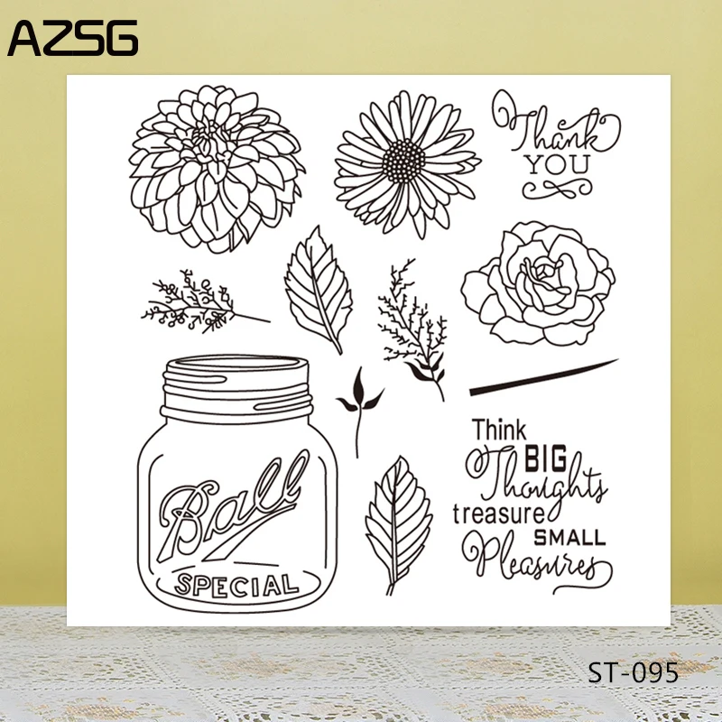 

Vase and Flowers Clear Stamps for DIY Scrapbooking Photo Album Decoretive Transparent Stamps Embossing Stencial 10*10