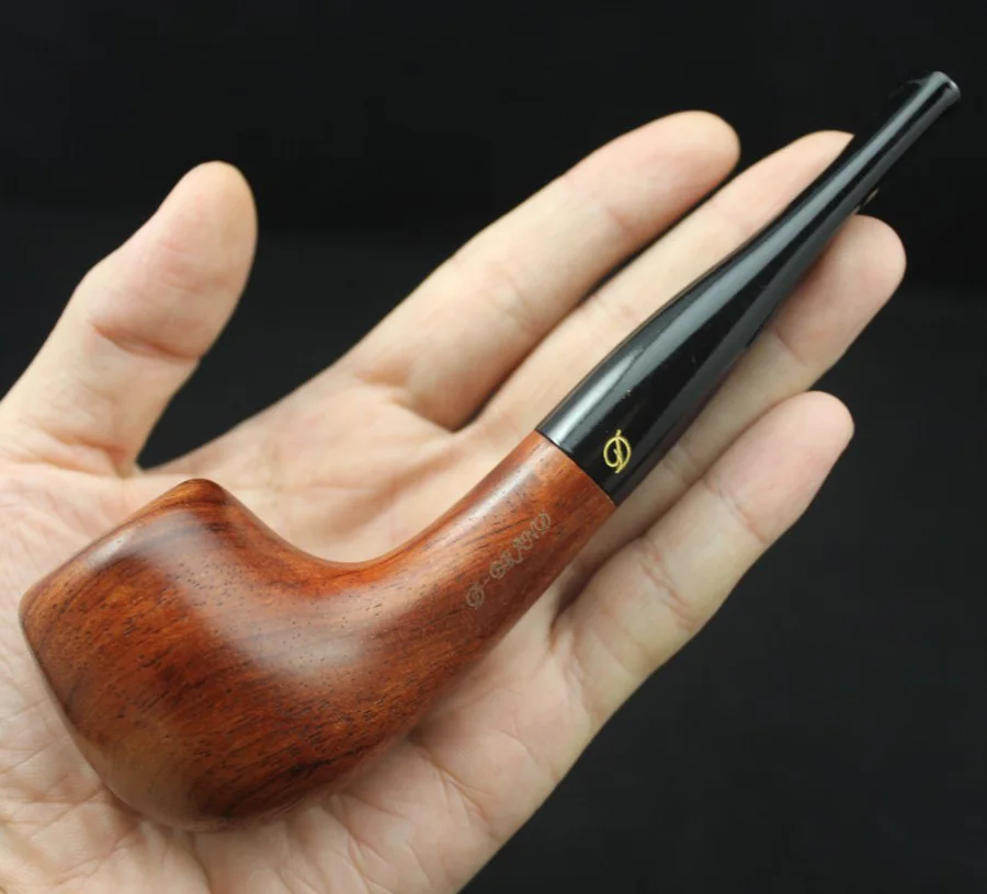 Handmade Rosewood Tobacco Smoking Pipe Red Wood Wooden Straight Smoke Pipe + Pouch + Stand/Holder 10pcs 9mm Filters DB083 tobacco pipe tobacco smoking accessories herb smoking pipe smoking pipe tobacco grinder
