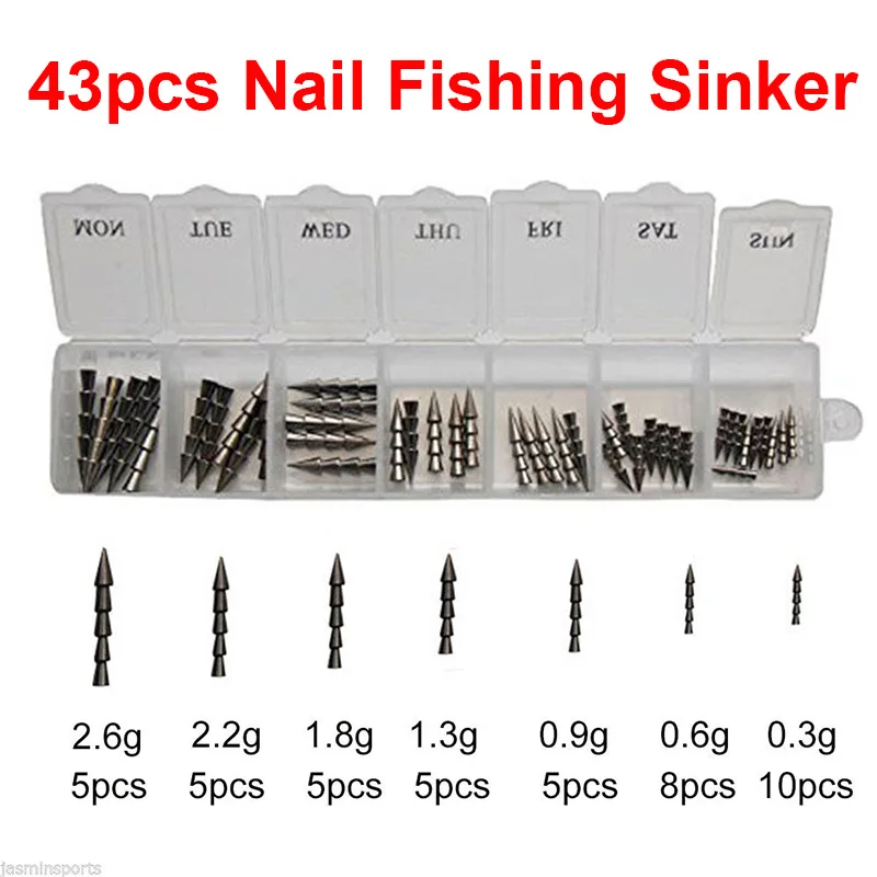 15pcs Pure Tungsten Pagoda Wacky Nail Sinkers Pencil Worm Fishing Insert Weights 