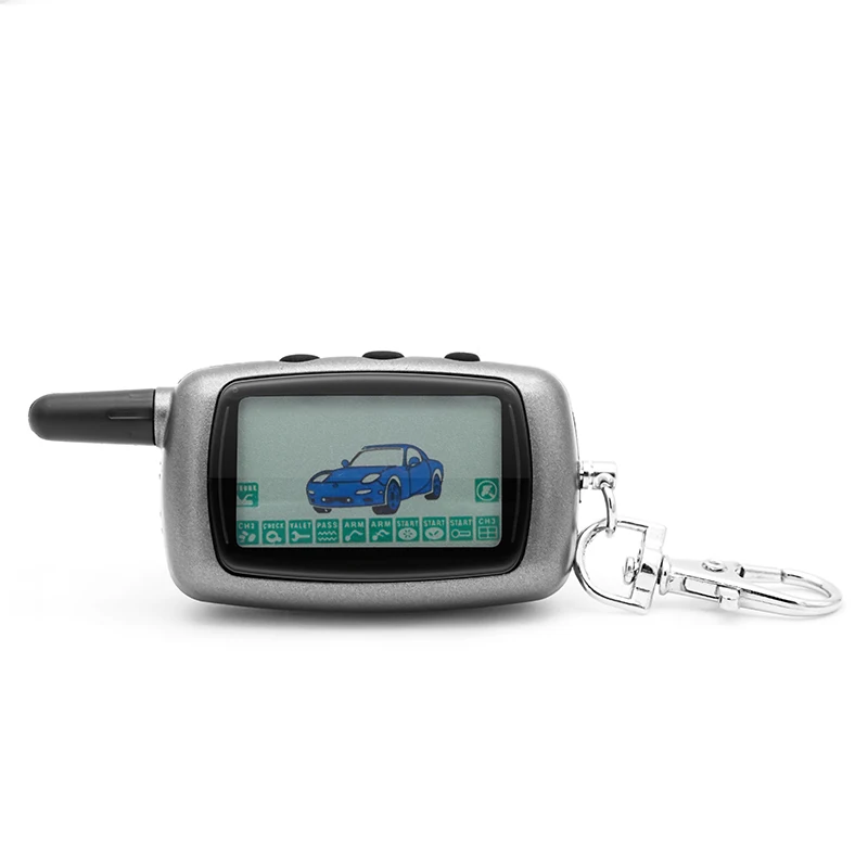 A8 2-way LCD Remote Control KeyChain+ A9 glass Case For Two Way Car Alarm System Twage Starline A9 Key chain Fob