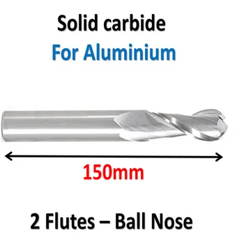

Solid Carbide, 2 Flutes, Ball Nose, Aluminium, Metric, 45HRC, Overall Length 150mm ALN-JF2R R7*28*D14*150