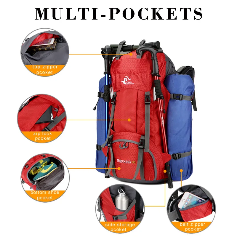 Waterproof Large 60L Travel backpack Rain Cover Bag Climbing Mountain Backpack For Sport Outdoor Camp Equipment Hike Bike Bags Waterproof Large 60L Travel backpack Rain Cover Bag Climbing Mountain Backpack For Sport Outdoor Camp Equipment Hike Bike Bags