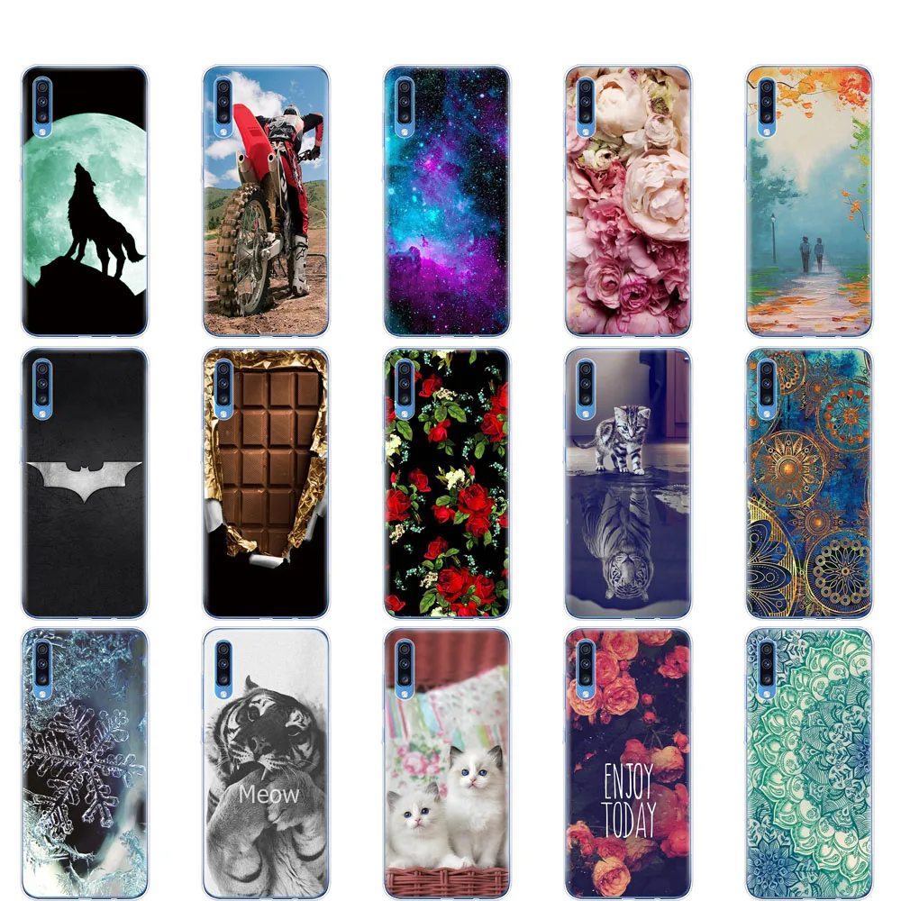 حقيبة لهاتف سامسونج A70 حالة 2019 لينة سيليكون الهاتف كوكه لسامسونج غالاكسي A70 غطاء كابا A 70 A705 A705F الوفير