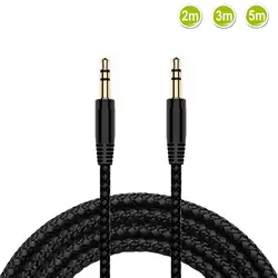 Premium Nylon Braided 3.5mm Audio Cable - Male to Male Stereo AUX Cord - 3m