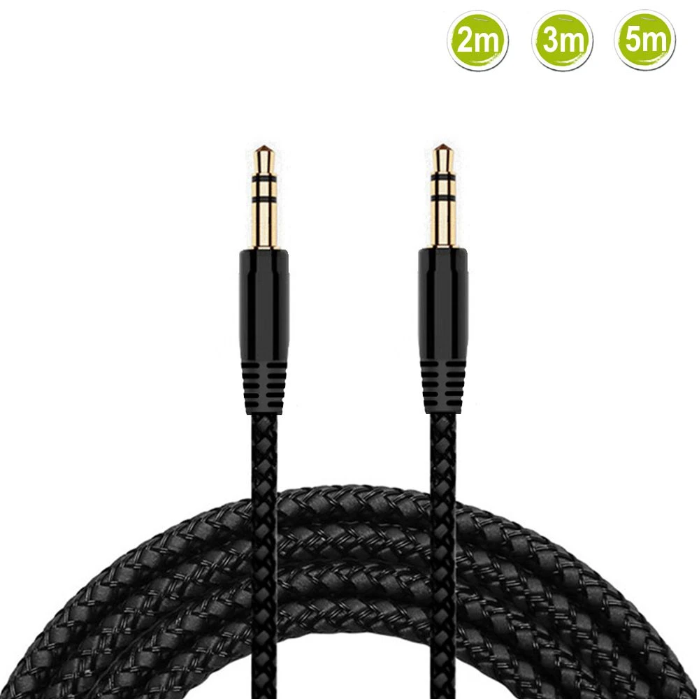 Cord 3.5mm Audio Cable 3.5mm Male to Male Cable Double End Nylon Braided for Headphones Car Home Stereos Speakers Phone Multi Purpose Size : 1.5m 