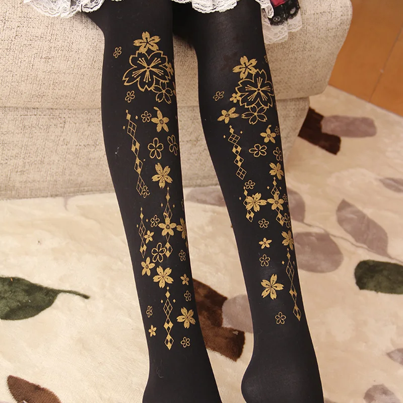 Гетры Лолита японский вишневый цвет положить Лолита их позолота колготки Прекрасная принцесса колено высокие носки весной