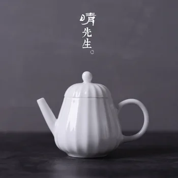 

Sweet white glaze teapot ceramic tea maker kung fu teapot white porcelain small teapot small pot Jingdezhen tea set