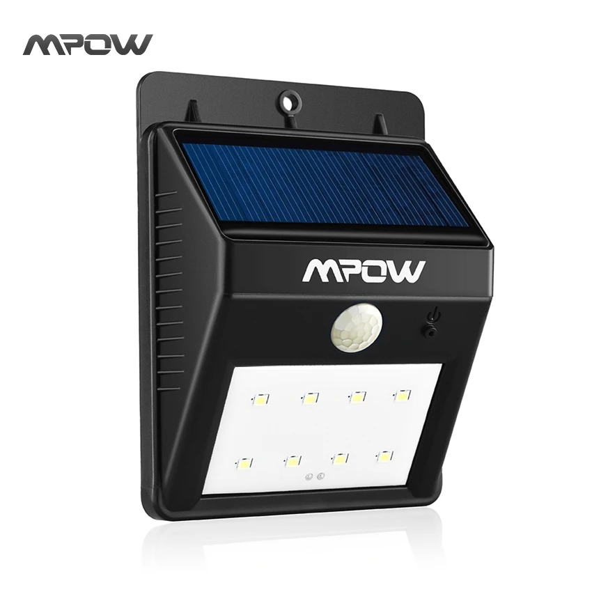 Mpow 1 Pack Solar Powerd Wireless LED Security Motion Sensor Light Outdoor Garden Lamp with Auto