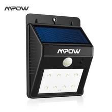 Mpow 1 Pack Solar Powerd Wireless LED Security Motion Sensor Light Outdoor Garden Lamp with Auto On/Off Functionfor Patio Garden