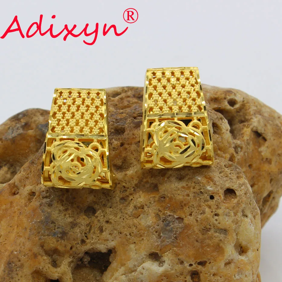 Adixyn 70 см/28 дюймов плюс ожерелье/серьги Ювелирные наборы для женщин золотого цвета