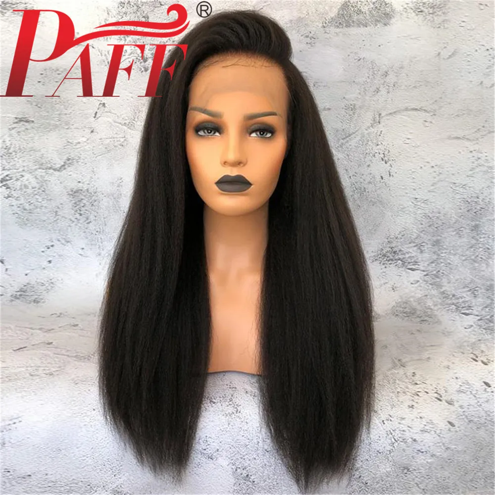 360 Lace Front Human Hair Wigs Pre Plucked Hairline Yaki Straight Front