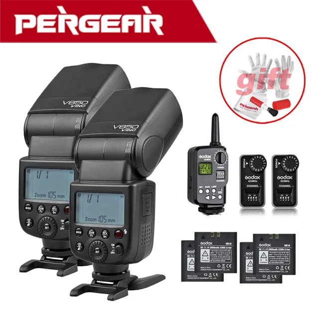 

W/ Extra Battery Godox V850 GN58 Sync Speedlite Speedlight Flash Light +FT-16S Wireless Trigger Kit For Canon Nikon Pentax