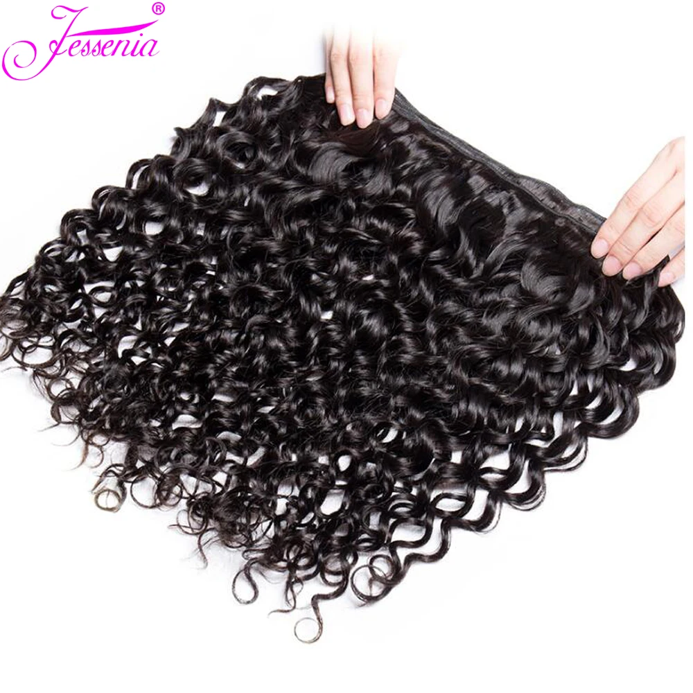 Water Wave Bundles with Lace Closure Malaysian Hair Bundles with Closure Remy Human Hair Bundles with Closure 4 pcs 100g/Bundle Water Wave Bundles with Lace Closure Malaysian Hair Bundles with Closure Remy Human Hair Bundles with Closure 4 pcs 100g/Bundle