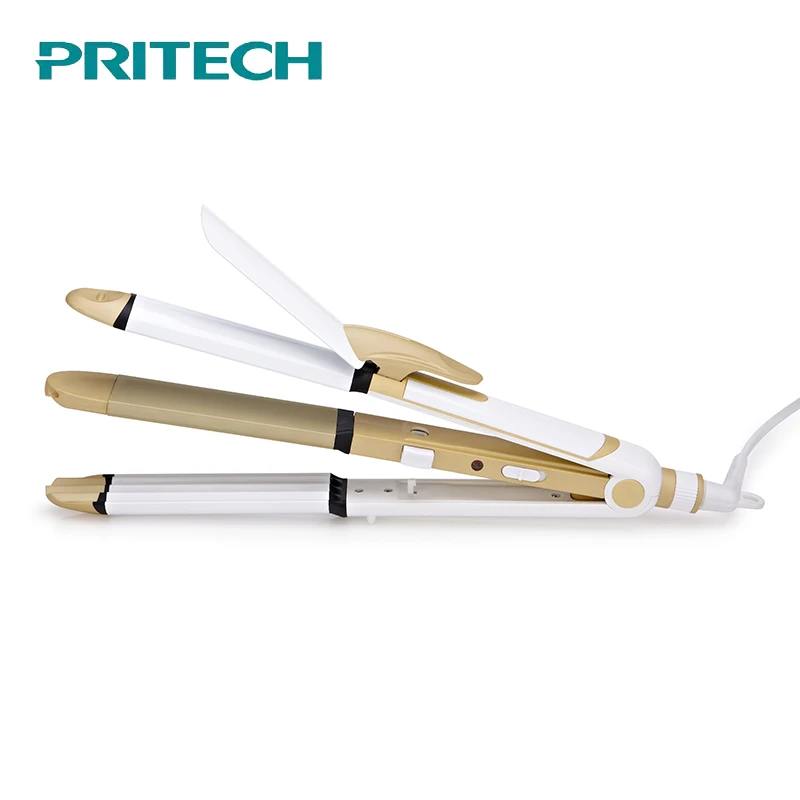 PRITECH 3 в 1 электрические бигуди и выпрямитель для волос личные инструменты для укладки волос волна турмалин керамический стайлер плойка
