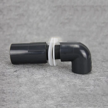 

32mm Inner Diameter Long Type 90 Degree Elbow PVC Inlet Outlet Joint Pipe Fitting Connector For Aquarium Fish Water Tank