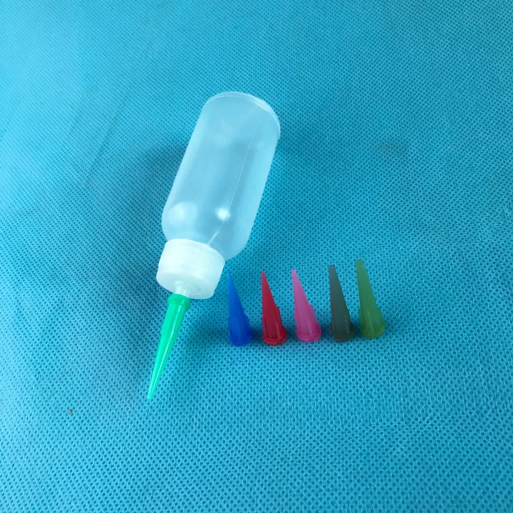 2sets/lot 1oz Plastic Henna Applicator Bottle & Plastic Tapered Tip Set