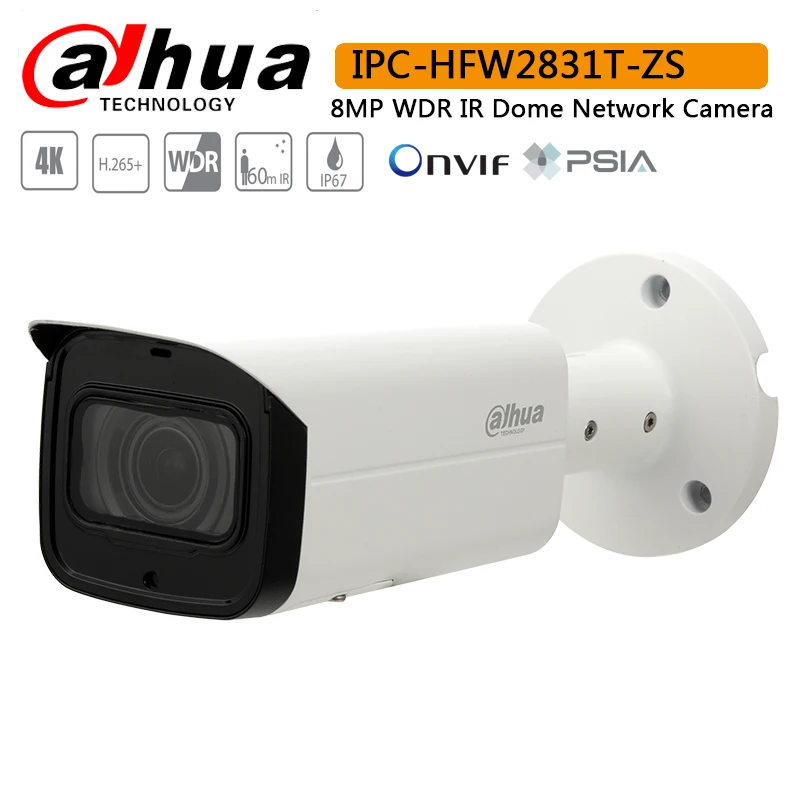Оригинальный Dahua IPC HFW2831T ZS 8MP WDR IR купольная сетевая камера с максимальным ИК