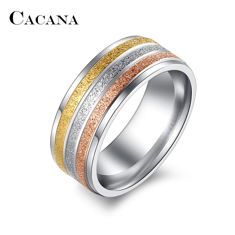 Купить кольца cacana из нержавеющей стали для женщин трендовые обручальные