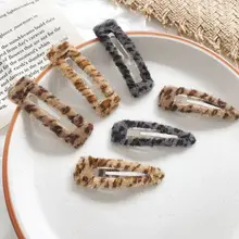 Women Girls Korean Style Vintage Leopard Patterns Hair Clip Water Drop Rectangle Shape BB Hairpins Fluffy Faux Mink Hair Snap Ba Women Girls Korean Style Vintage Leopard Patterns Hair Clip Water Drop Rectangle Shape BB Hairpins Fluffy Faux Mink Hair Snap Ba