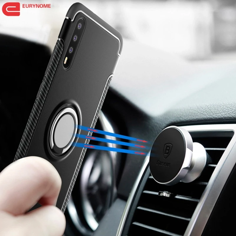 

Shockproof Case For Huawei P20 Magnetic 2 in 1 Finger Ring Armor PC Cover Case for Huawei P20 Lite P20 Pro Screen Film and Pen
