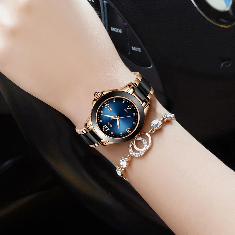 SUNKTA Fashion Women Watches Rose Gold Ladies Bracelet Watches Reloj Mujer 2019New Creative Waterproof Quartz Watches For Women