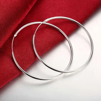 

Diameter:5cm Exquisite Fashion Earrings For Women Classic Wedding Party Jewelry Smooth Large Circle Hoop Earrings Top Quality