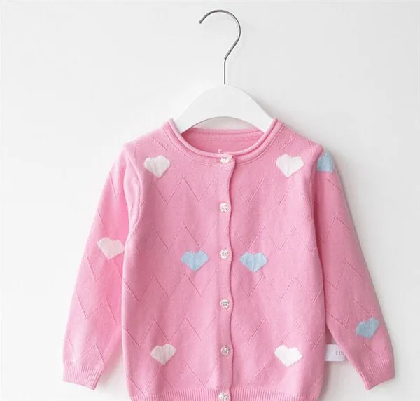 Rlyaeiz/ г.; свитер для маленьких девочек; Модный ажурный кардиган; свитер; сезон весна-осень; Хлопковые вязаные свитера с длинными рукавами и сердечками для девочек