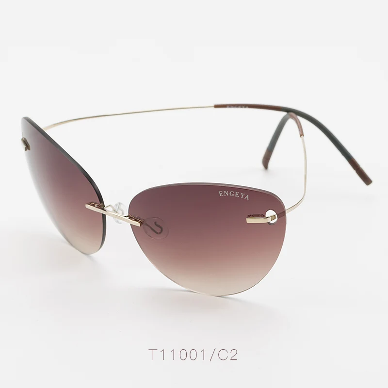 Супер светильник, титановые солнцезащитные очки без оправы, женские ...