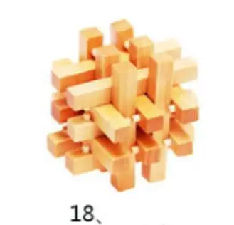 No. 1-27 новые деревянные игрушки классические IQ 3D деревянные блокировка заусенцев головоломки головоломка игра игрушка для взрослых детей - Цвет: NO 18