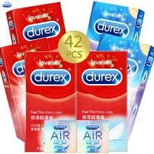 Durex презервативы 20/42 шт. чувствовать себя тонкий Экстра презервативы со смазкой коробки эротитовары взрослых Секс игрушки инструмент