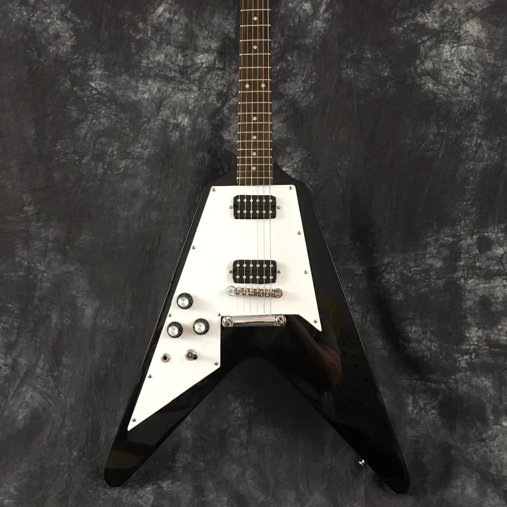 

Black unusual shape Flying V Electric guitar, rosewood fingerboard, offer individual