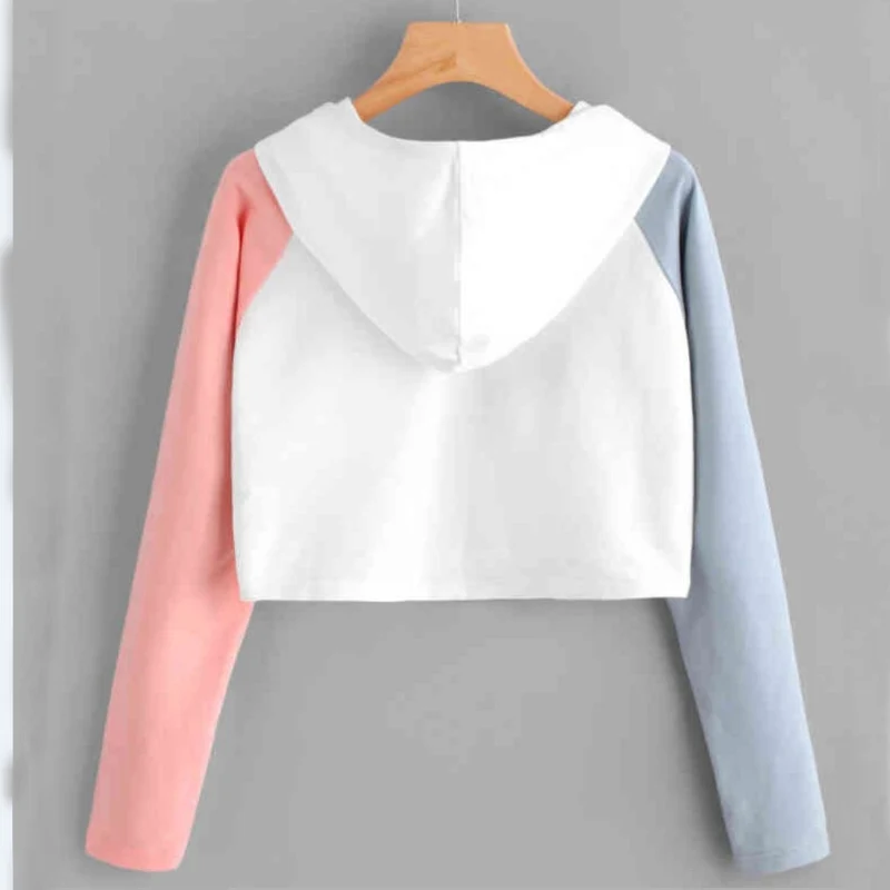  Marcus and Martinus Crop Top Hoodie Women Casual Long Sleeve Short Sweatshirt Spring Autumn Fashion