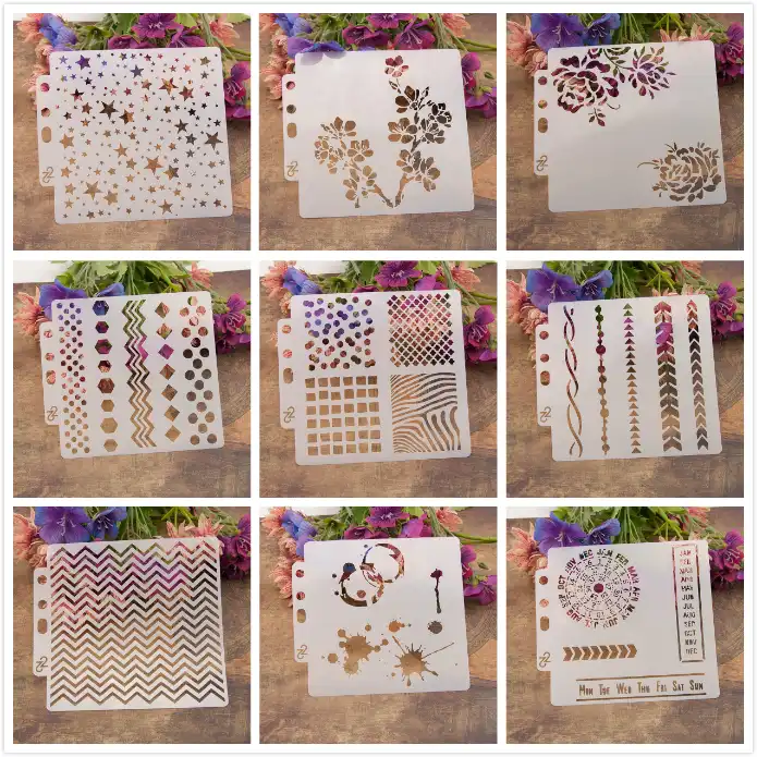 HOTP Paper Piercing Patterns Circle Stars Flowers Stars Scrapbooking Stencil