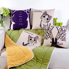 1Pcs Fashion 2 in1 Multifunction Cartoon Cotton linen Folding pillow Cute Camping Pillow Cushion Nap Car Sofa Bolster Blanket