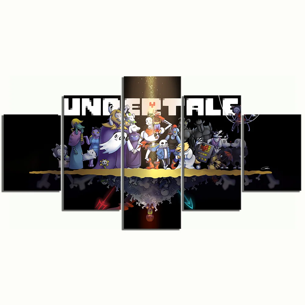 Стены искусства фотографии холст постеры для украшения дома игры UNDERTALE 5 Панель