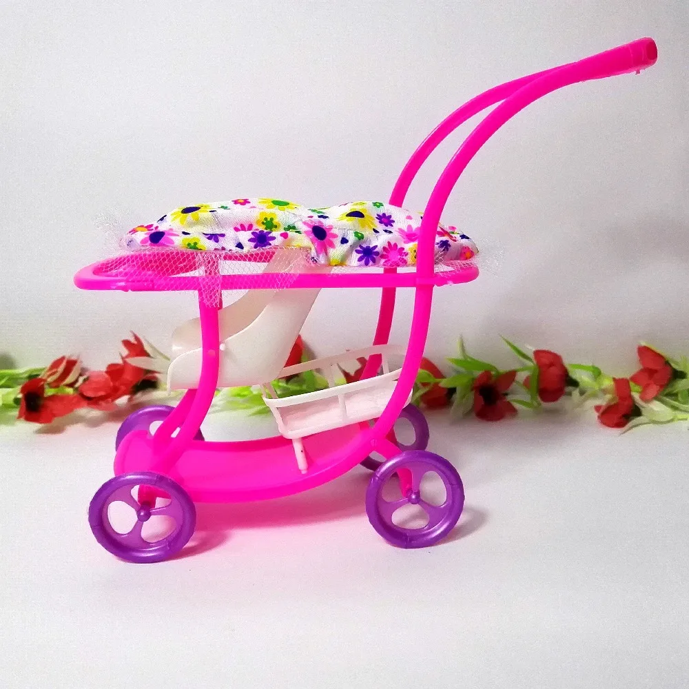 

Kid Play House Nursery Furniture Stroller Plastic Trolley Accessories Toys For Barbie Kelly Size Doll 1 : 12 Puppet Gift